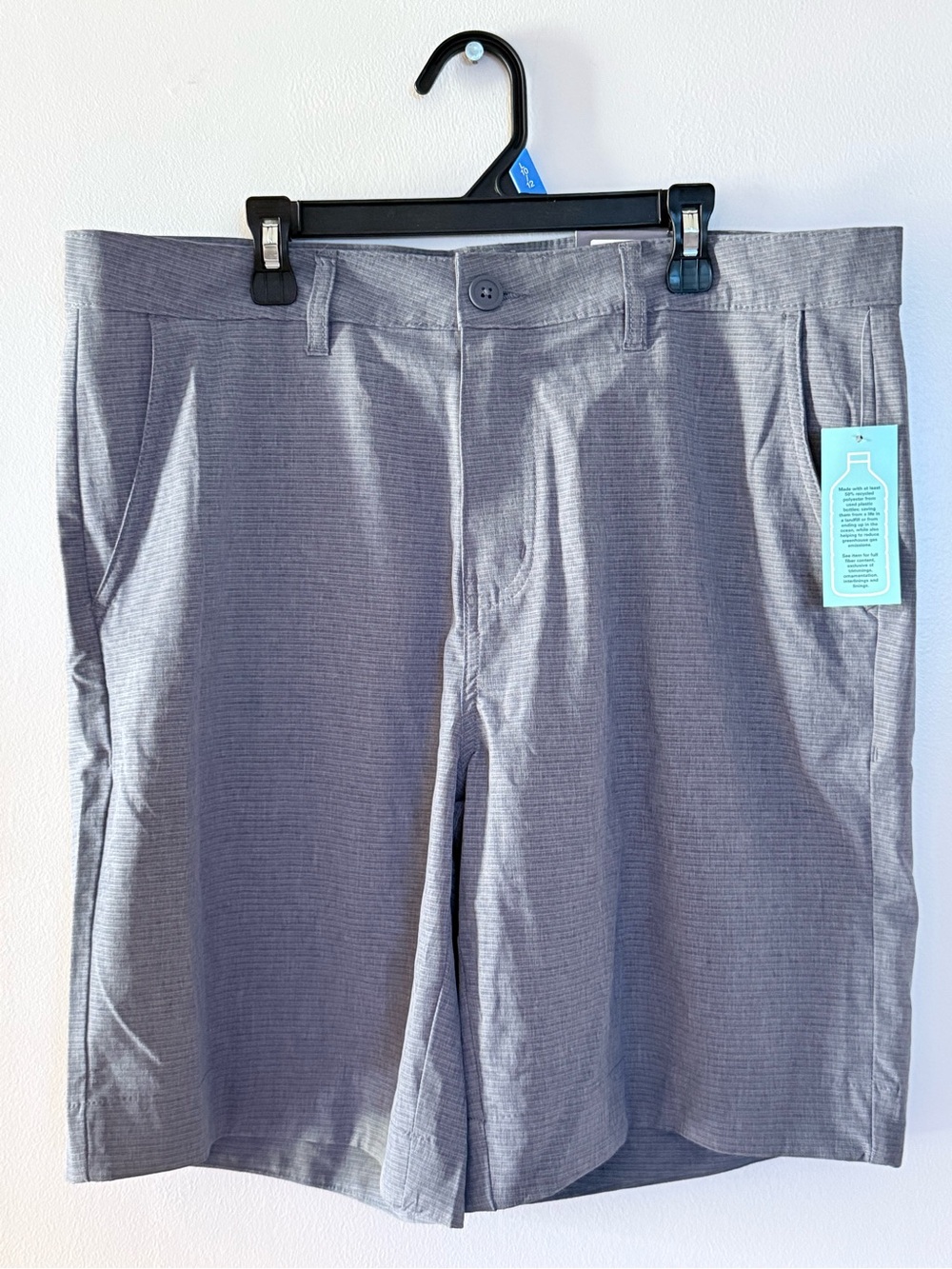 Men's Gray Flat-Front Performance Shorts